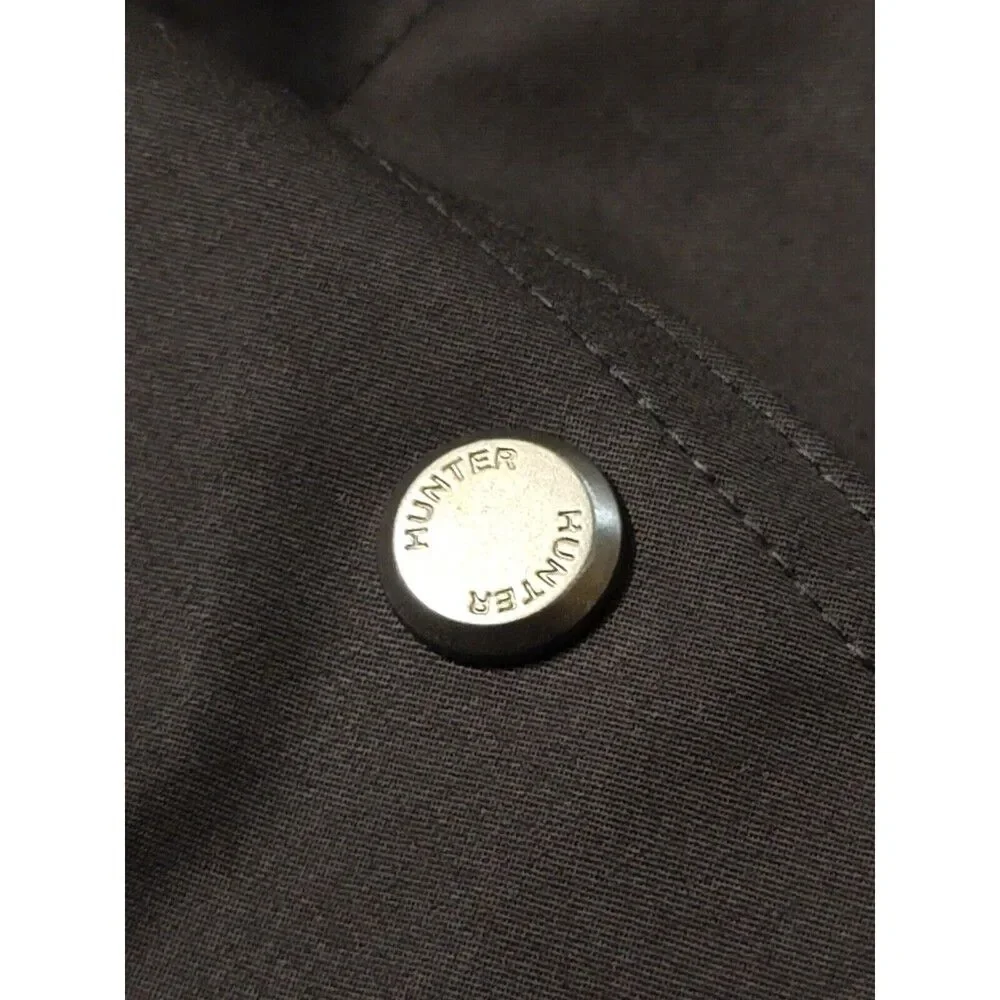 HUNTER Women's XL Cotton Smock Hooded Rain Jacket Water Resistant Black NWT - Picture 9 of 13